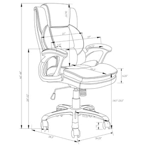 Nerris Adjustable Height Office Chair with Padded Arm Brown