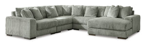 Lindyn 5-Piece Sectional with Right Facing Chaise - Fog