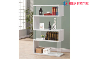 Emelle 4-tier Bookcase - White &Clear