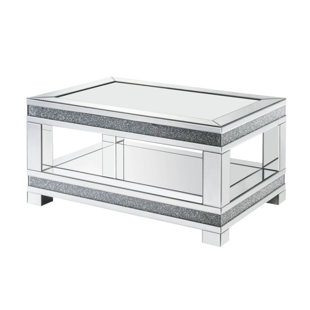 Noralie Coffee Table - Mirrored & Faux Diamonds