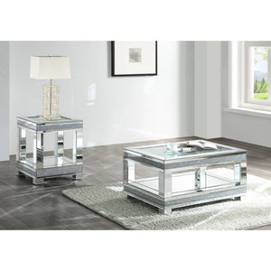 Noralie Coffee Table - Mirrored & Faux Diamonds