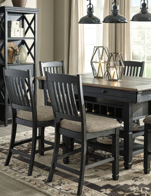 Tyler Creek Counter Height Dining Table and 4 Barstools - Black/Gray