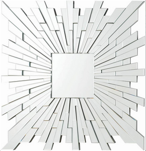 Brantley Square Sunburst Wall Mirror - Silver
