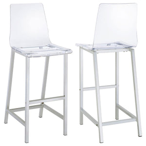 Juelia Clear Acrylic Bar Chair - Chrome (Set of 2)