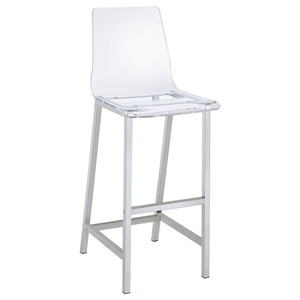 Juelia Clear Acrylic Bar Chair - Chrome (Set of 2)