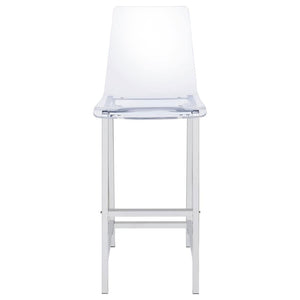 Juelia Clear Acrylic Bar Chair - Chrome (Set of 2)