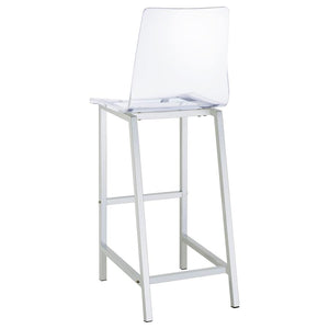 Juelia Clear Acrylic Bar Chair - Chrome (Set of 2)