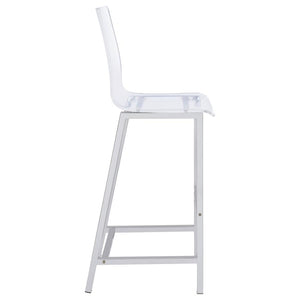 Juelia Clear Acrylic Bar Chair - Chrome (Set of 2)
