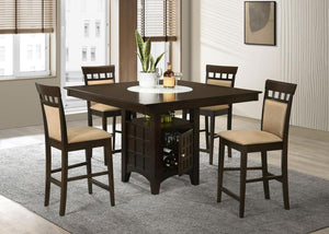 Gabriel 5-piece Square Counter Height Dining Set - Cappuccino
