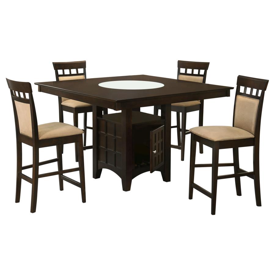 Gabriel 5-piece Square Counter Height Dining Set - Cappuccino