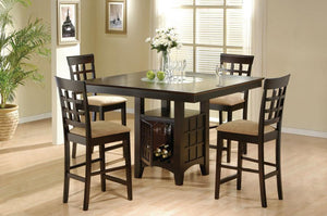 Gabriel 5-piece Square Counter Height Dining Set - Cappuccino