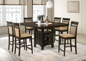 Gabriel 7-piece Square Counter Height Dining Set - Cappuccino