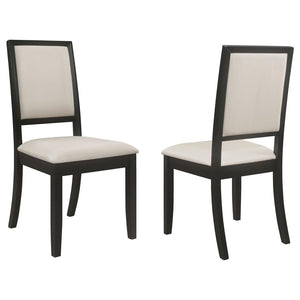 Louise Upholstered Wood Dining Side Chair - Black (Set of 2)