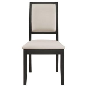 Louise Upholstered Wood Dining Side Chair - Black (Set of 2)