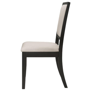 Louise Upholstered Wood Dining Side Chair - Black (Set of 2)