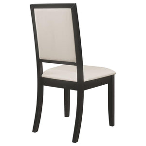 Louise Upholstered Wood Dining Side Chair - Black (Set of 2)