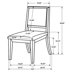 Louise Upholstered Wood Dining Side Chair - Black (Set of 2)
