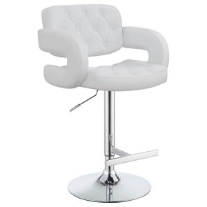 Brandi Adjustable Bar Stool - Chrome and White