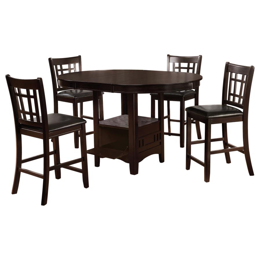Lavon 5-piece Oval Counter Height Dining Set - Espresso