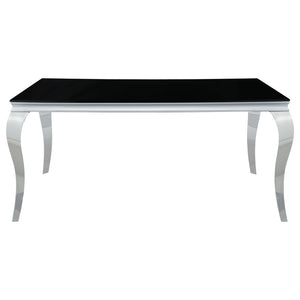 Carone 5-piece 61" Rectangular Black Glass Dining Set - Grey