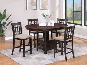 Lavon 5-piece Oval Counter Height Dining Set Light - Chestnut