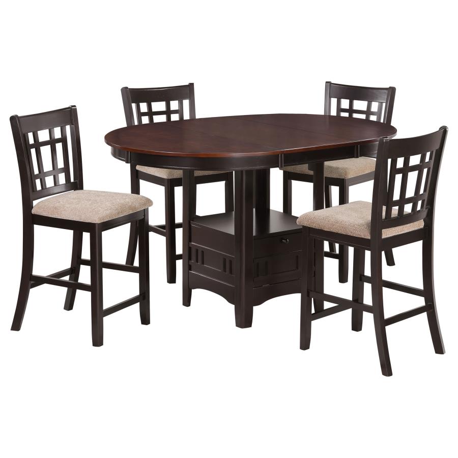 Lavon 5-piece Oval Counter Height Dining Set Light - Chestnut