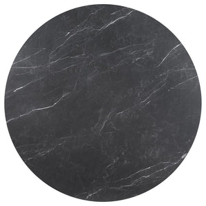 Camden 5-piece Round Faux Marble Top Dining Table Set - Black
