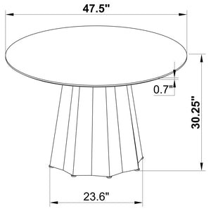 Camden 5-piece Round Faux Marble Top Dining Table Set - Black