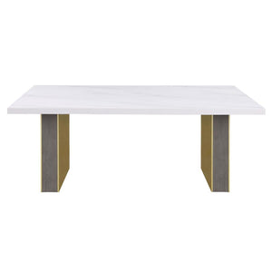 Carla 80-inch Cultured Carrara Marble Top Dining Table - White