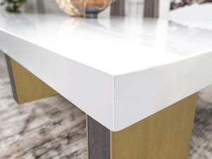 Carla 80-inch Cultured Carrara Marble Top Dining Table - White