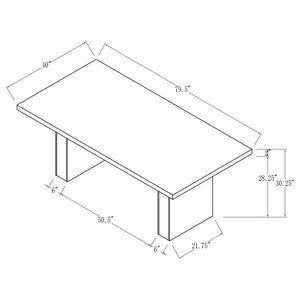 Carla 80-inch Cultured Carrara Marble Top Dining Table - White