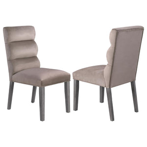 Carla Velvet Upholstered Dining Side Chair - Ash (Set of 2)