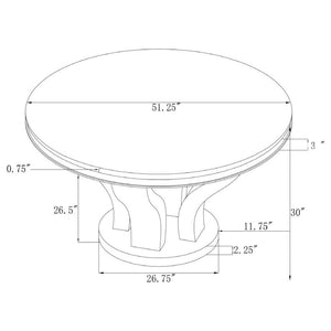 Anchorage Round 51-inch Glass Top Dining Table - Chrome
