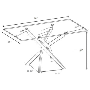 Carmelo 5-piece Rectangular Glass Top Dining Set - Chrome