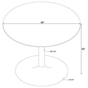 Bartole Round 48-inch Italian Marble Top Dining Table - White