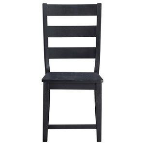Newport Ladder Back Wood Dining Side Chair - Black (Set of 2)