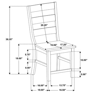 Newport Ladder Back Wood Dining Side Chair - Black (Set of 2)