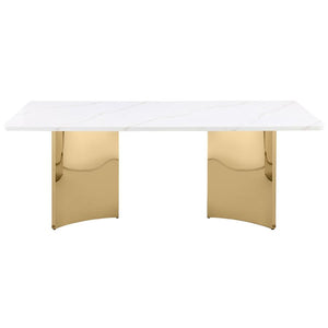 Telvin Rectangular 79-inch Marble Top Dining Table - White