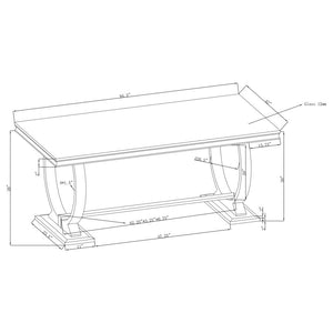 Antoine Rectangular 95-inch Glass Top Dining Table - White