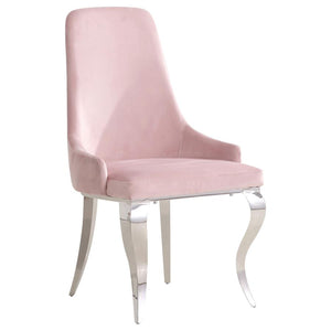 Antoine Velvet Upholstered Dining Side Chair - Pink (Set of 2)