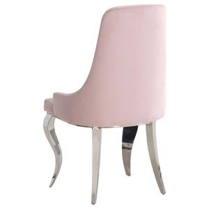 Antoine Velvet Upholstered Dining Side Chair - Pink (Set of 2)