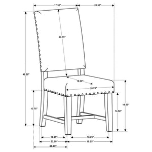 Twain Upholstered Dining Side Chair - Warm Grey (Set of 2)