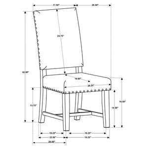 Twain Upholstered Dining Side Chair - Beige (Set of 2)