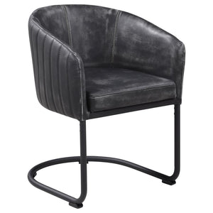 Banner Leatherette Upholstered Dining Arm Chair - Anthracite