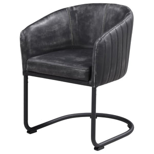 Banner Leatherette Upholstered Dining Arm Chair - Anthracite