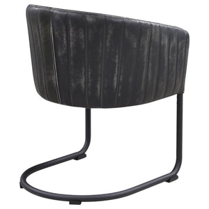 Banner Leatherette Upholstered Dining Arm Chair - Anthracite