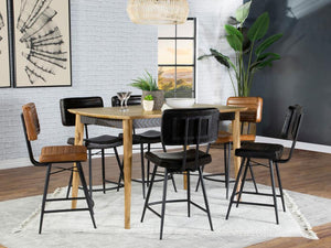 Partridge 7-piece Counter Dining Set - Espresso and Camel