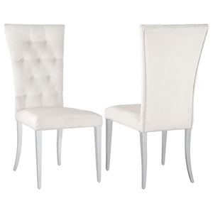 Kerwin Velvet Upholstered Dining Side Chair - White (Set of 2)