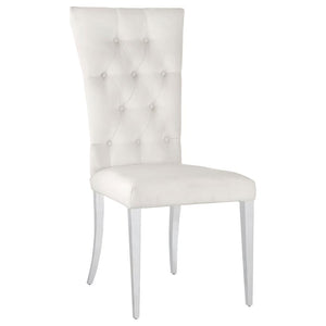 Kerwin Velvet Upholstered Dining Side Chair - White (Set of 2)