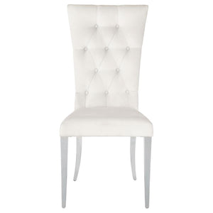 Kerwin Velvet Upholstered Dining Side Chair - White (Set of 2)